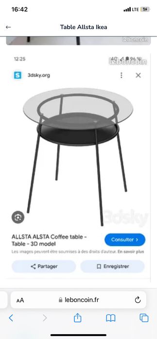 Allsta stolik Ikea okragly podstawa noga stol metalowy 80cm