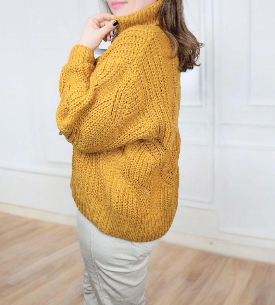 Sweter ażurowy oversize luźny obszerny plus size 44 46 h&m