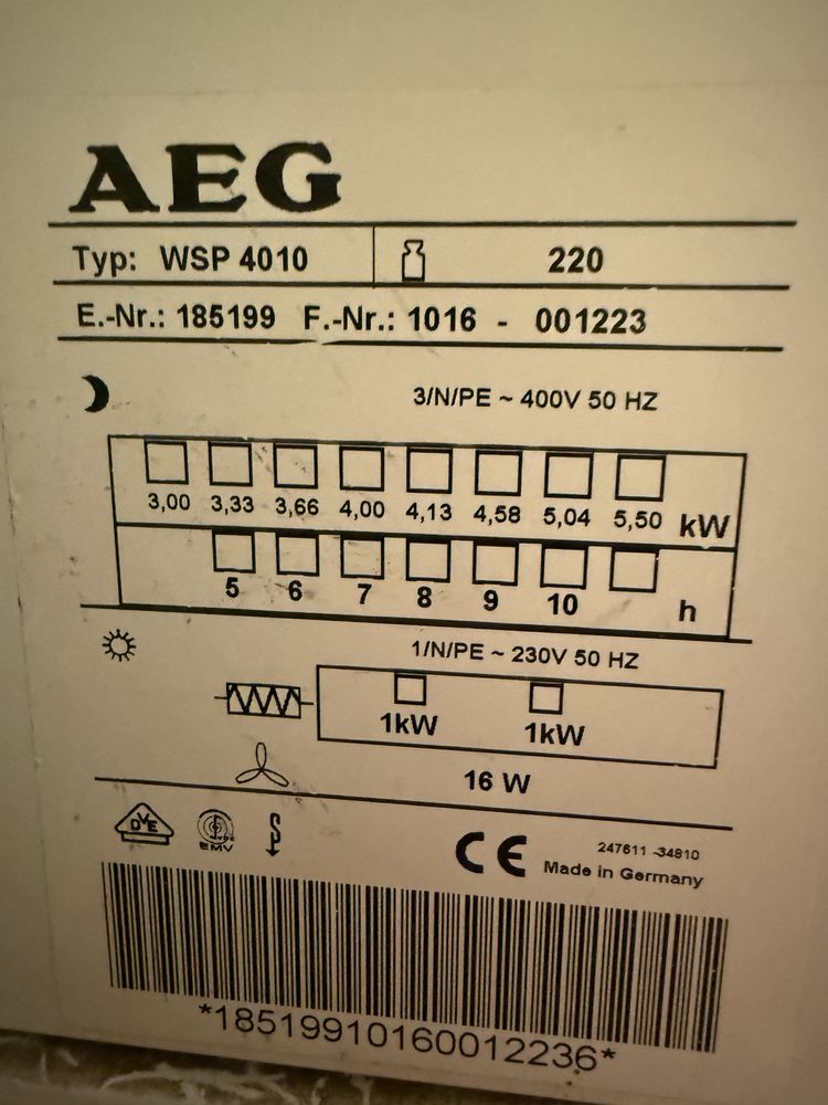 Piec grzejnik Akumulacyjny AEG WSP 4010