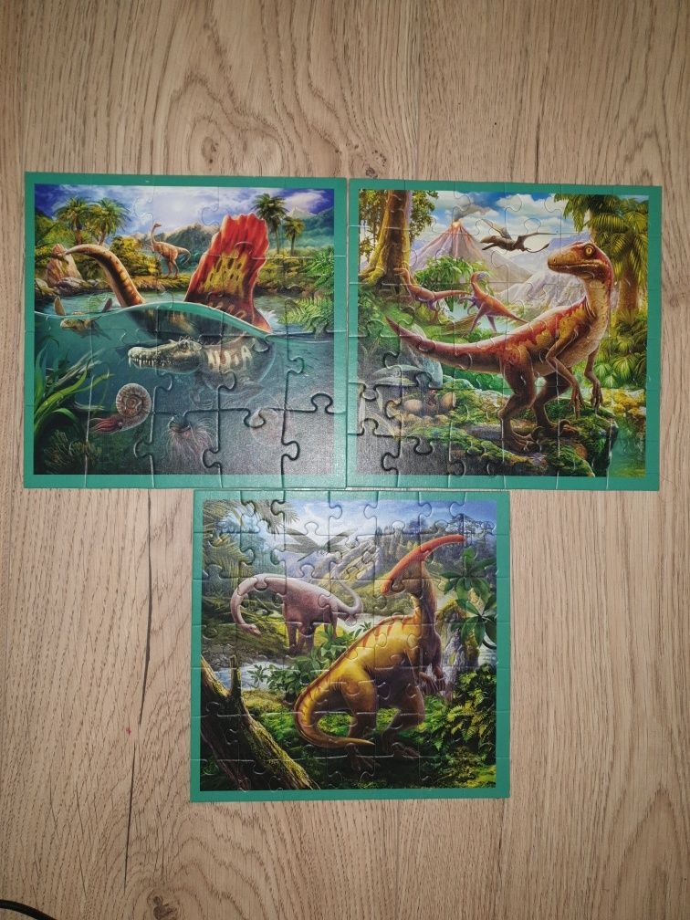 Zestaw 3 puzzli Dinozaury: 20, 36, 50