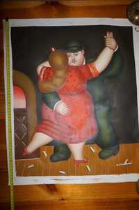 Obraz olejny, ręcznie malowany, płótno Botero - taniec