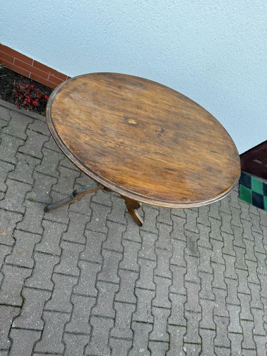 Stol elipsa na 1 nodze stary wysoki