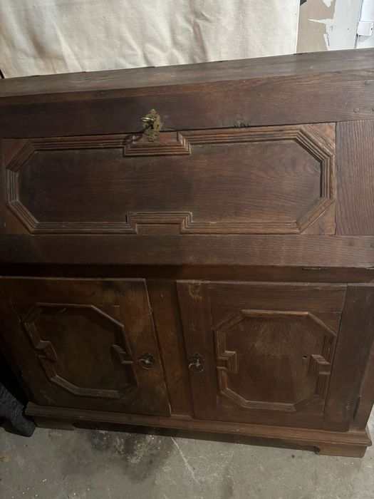 Stary dębowy sekretarzyk  80 lata