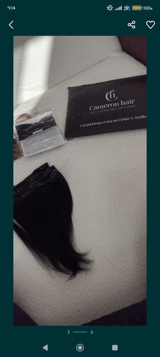 Nowe włosy cameton hair 30cm 90g czarne