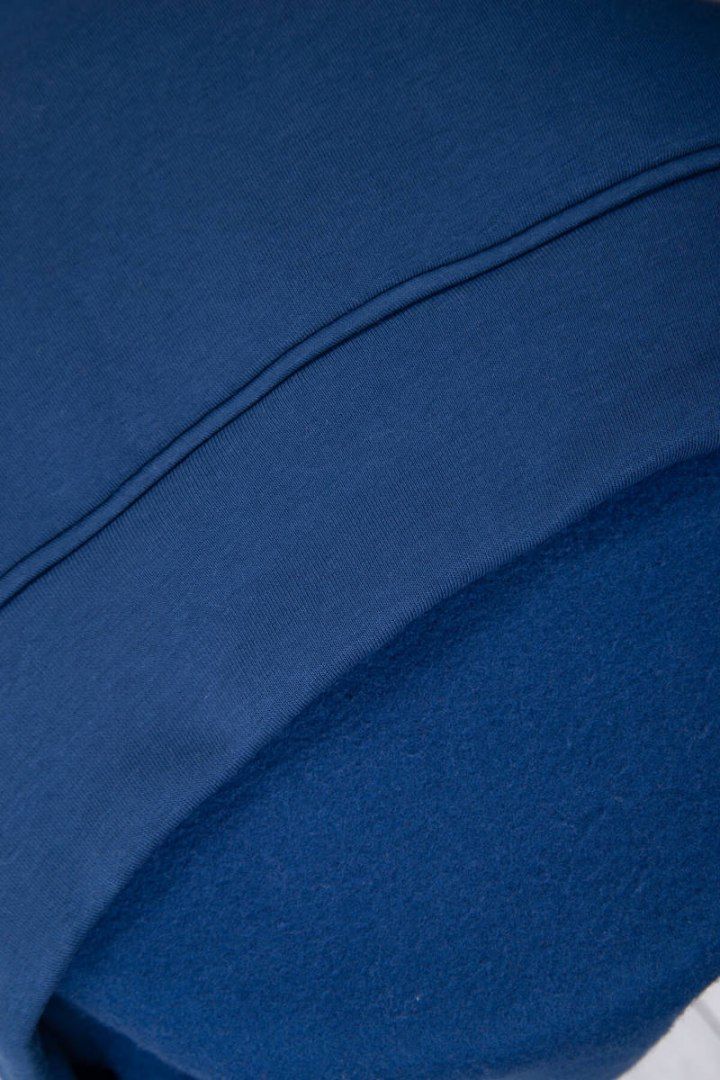 Bluza ocieplana jeansowa z kapturem, asymetryczna