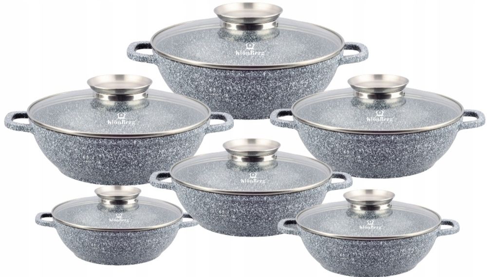 ZESTAW GARNKÓW Z POWŁOKOM MARMUROWĄ ceramiczne 12EL nie przywieragrat