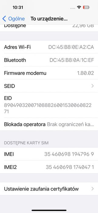 Iphone 14 pro 256GB Space Black iOS16