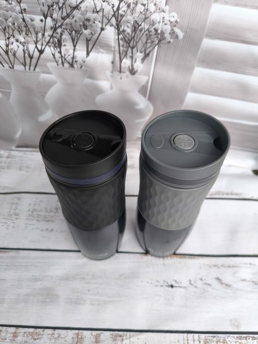 Термокружка Kamille Сірий 500ml. з нержавіючої сталі з TPR вставкою KM