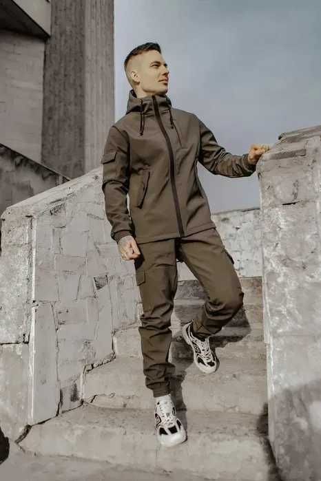 Спортивный костюм мужской Softshell весенний осенний Ветровка Штаны