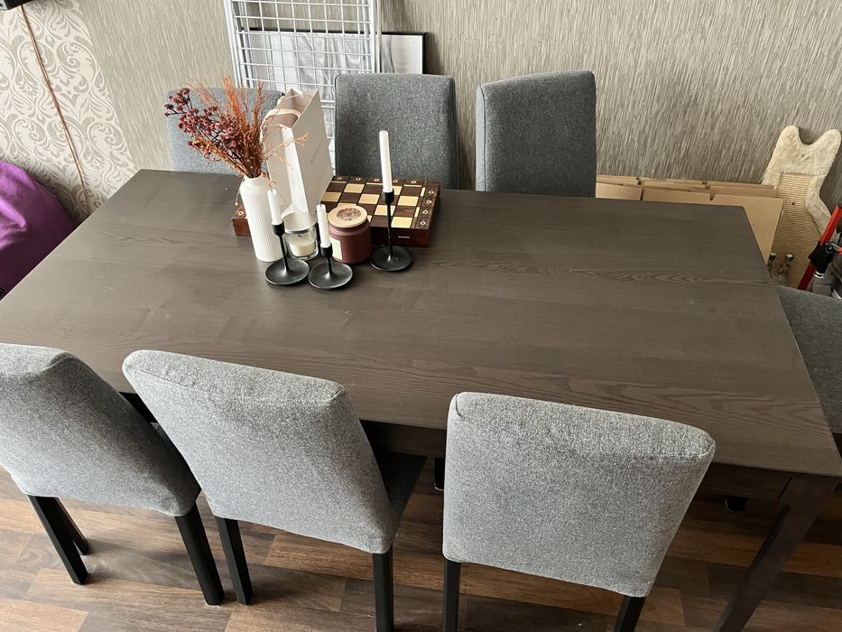 Stół EKEDALEN + 8 krzeseł BERGMUND ikea