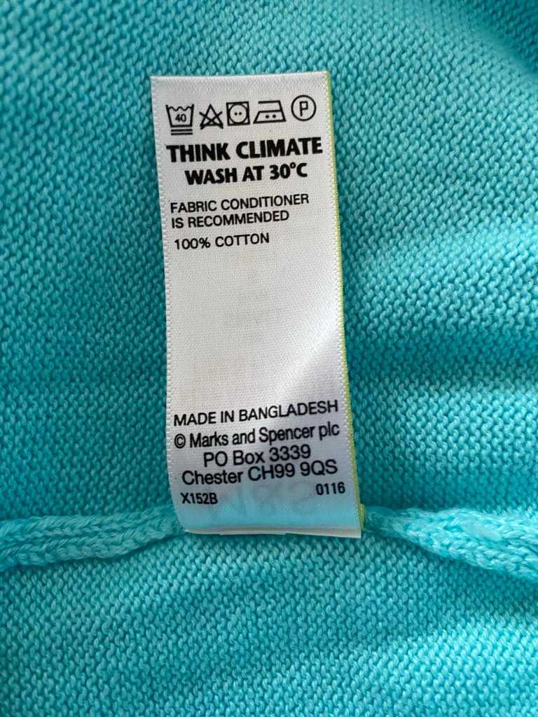 M & S Pulower swetr sweter niebieski 100 % bawełna eur S