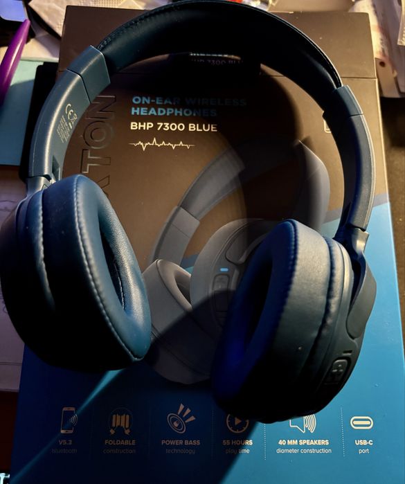 Słuchawki bezprzewodowe Buxton BHP 7300 mikrofon USB-C jak nowe.
