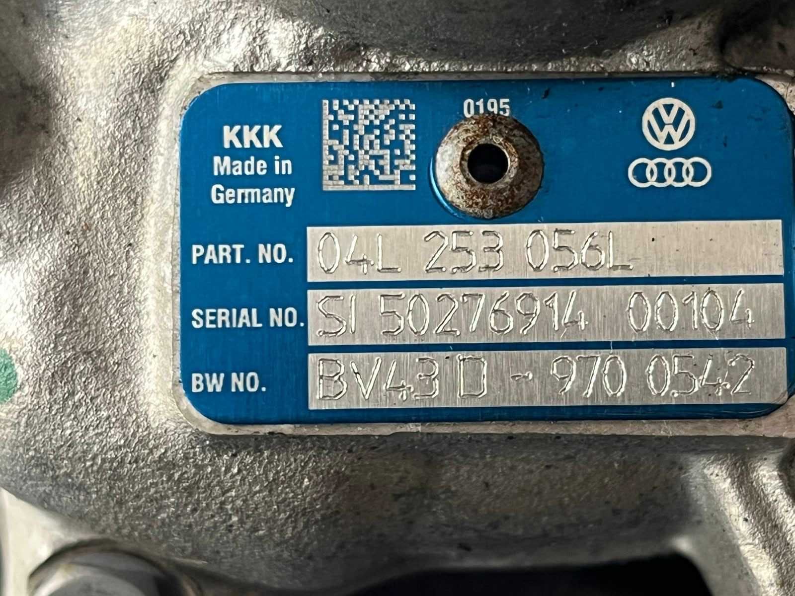 Турбина audi a4 a5 a6 q5 2.0 tdi 04l253056l 107 тис