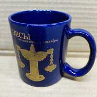 Чашка чайная ВЕСЫ знак зодиака синяя, фарфоровая, 350 мл