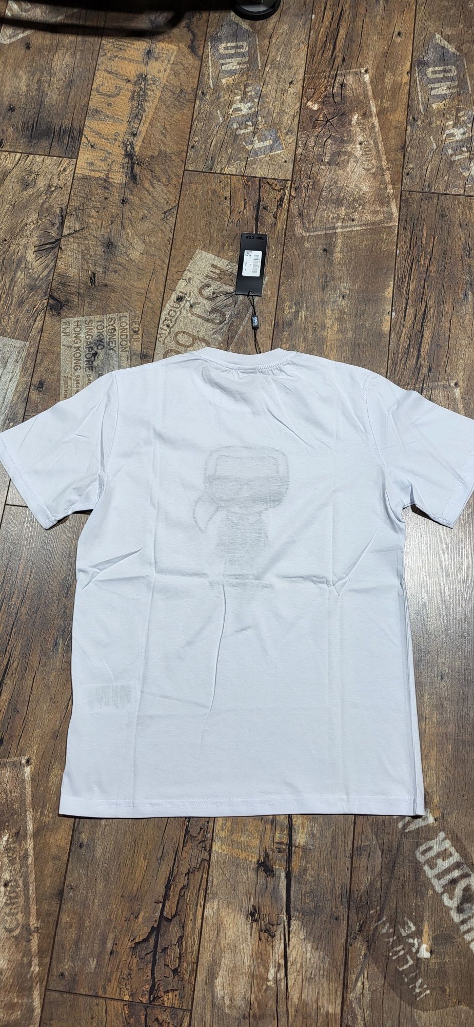 Karl ludzik biała koszulka męska t-shirt duże logo premium M
