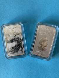 Срібна Інвестиційна монета Прямокутний Дракон 1 долар 2023 р.Австралія