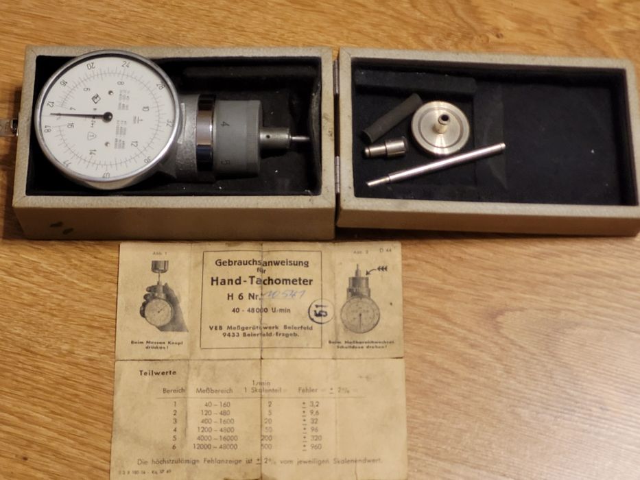 Ręczny tachometr-obrotomierz H 6