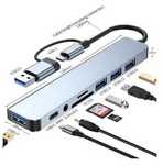 Hub USB C 8w1, Stacja Dokująca 5xUSB Audio SD TF