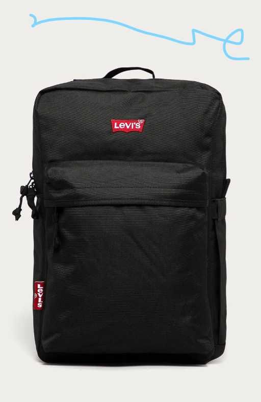 NOWY Levi's czarny prostokątny plecak, na laptopa, unisex