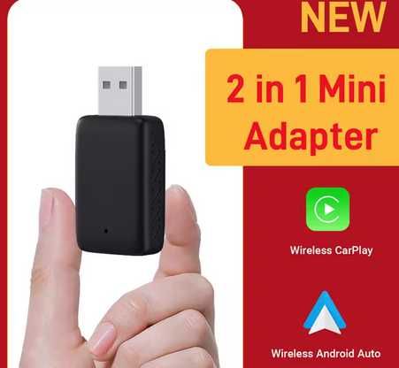 Bezprzewodowy adapter CarPlay i Android Auto 2w1 Mini