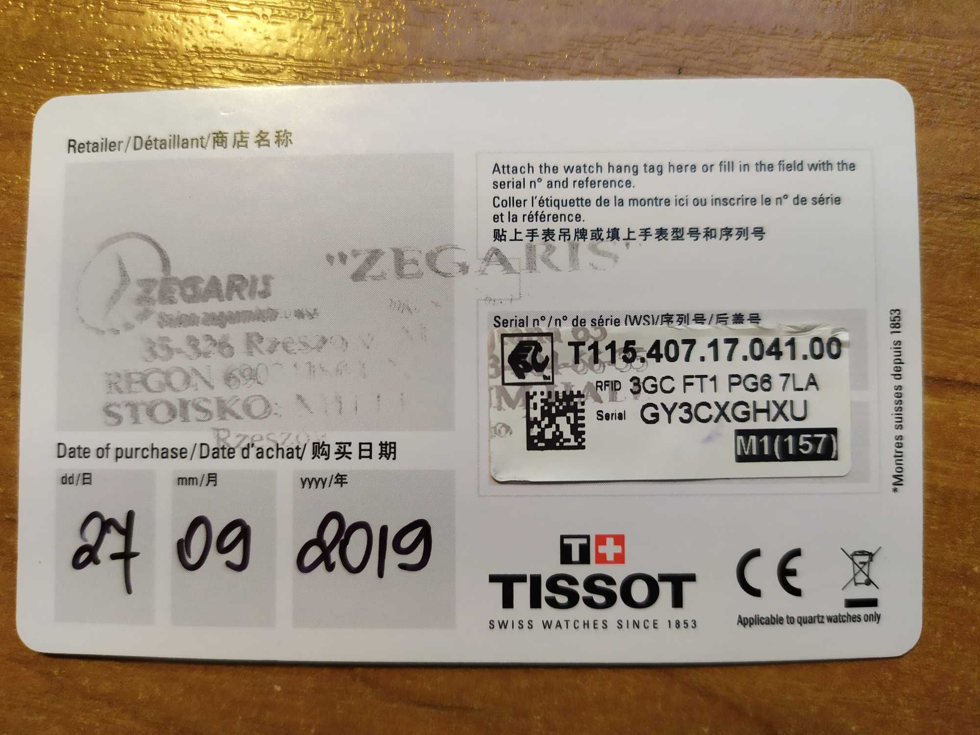 Zegarek Tissot T-Race Swissmatic niebieski - niedziałający