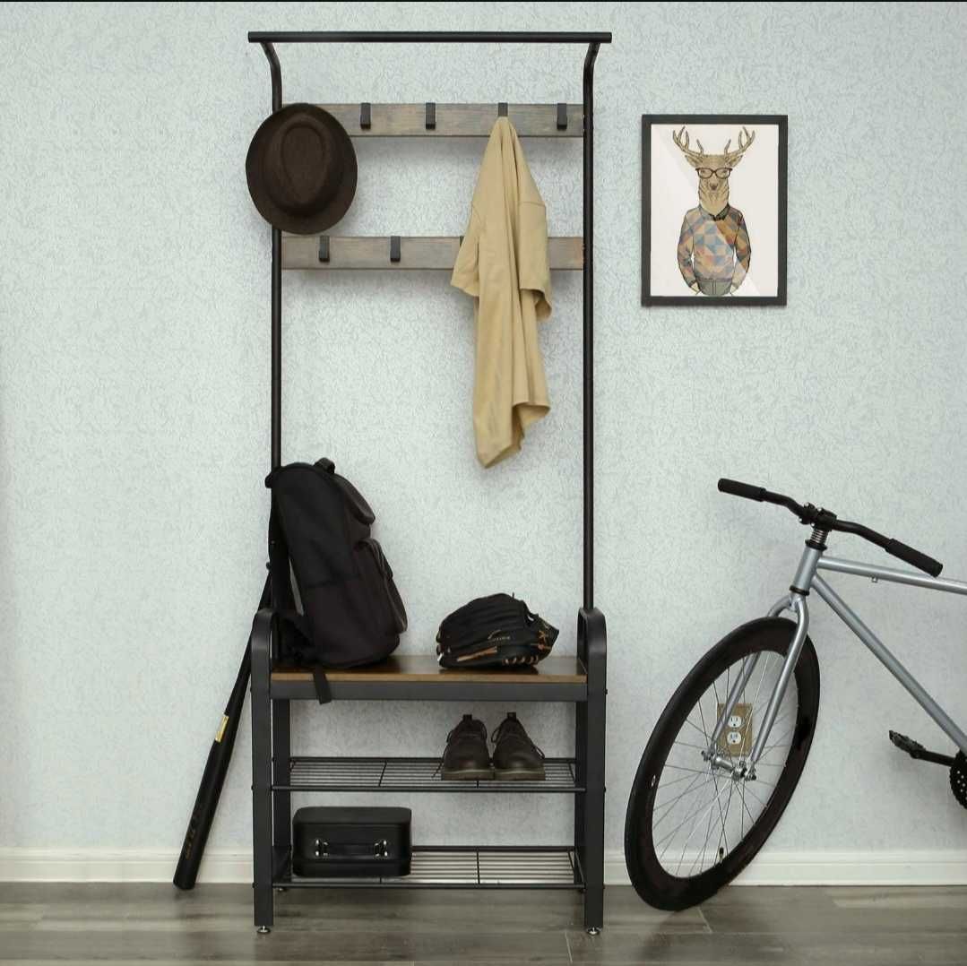 Wieszak na ubrania z półką na buty LOFT Vasagle HSR40B