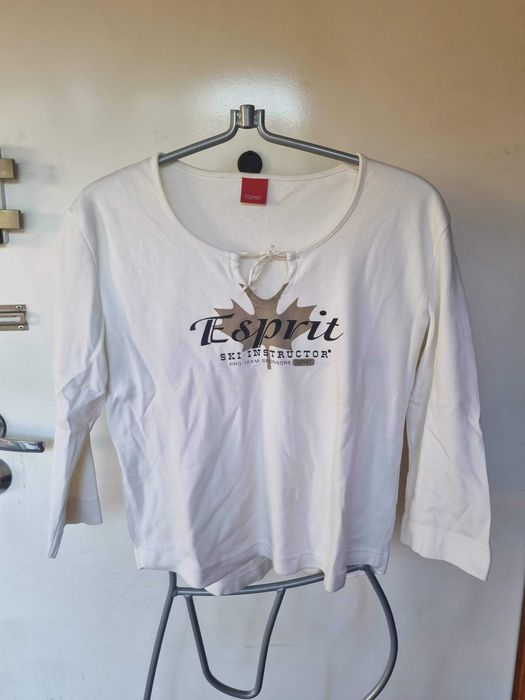 Esprit bluzka top biała 3/4 M 38 L