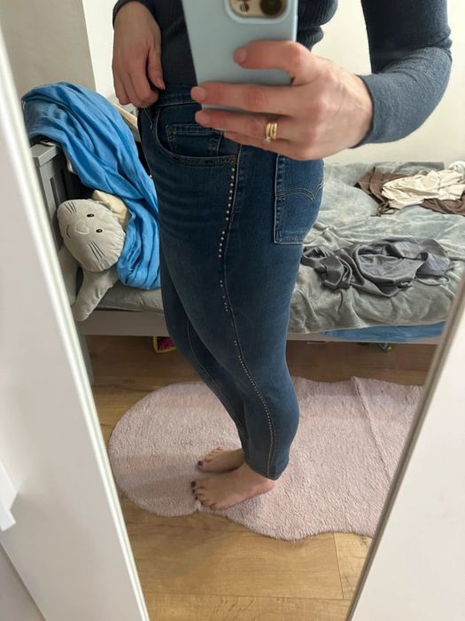 Jeansy z wysokiem stanem rurki Levis W29/L30