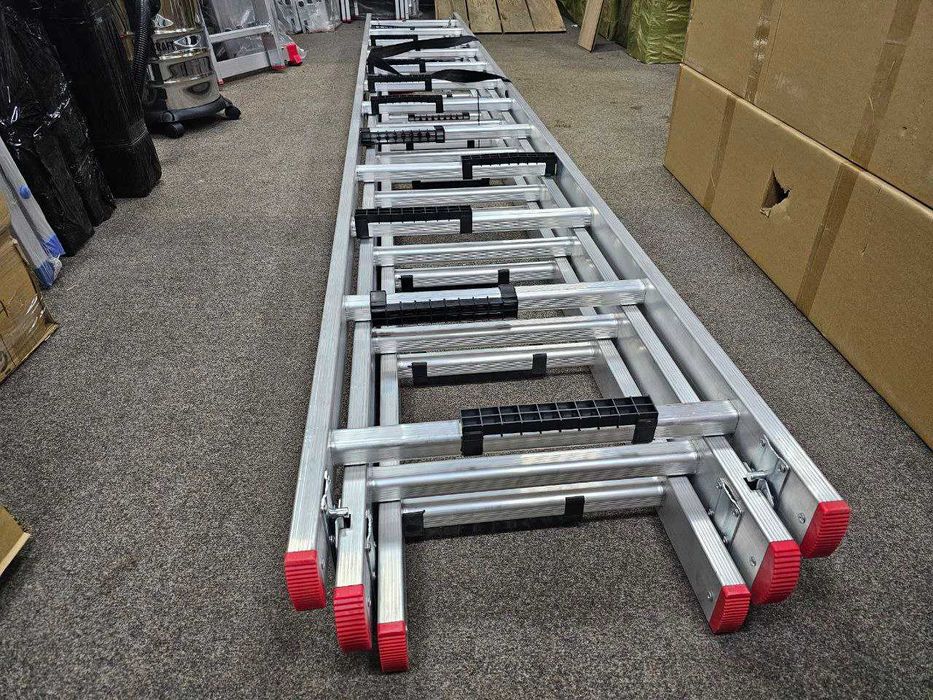 Трьохсекційна Алюмінієва Драбина 7,9м  3х12 до 150 кг Широкі сходинки