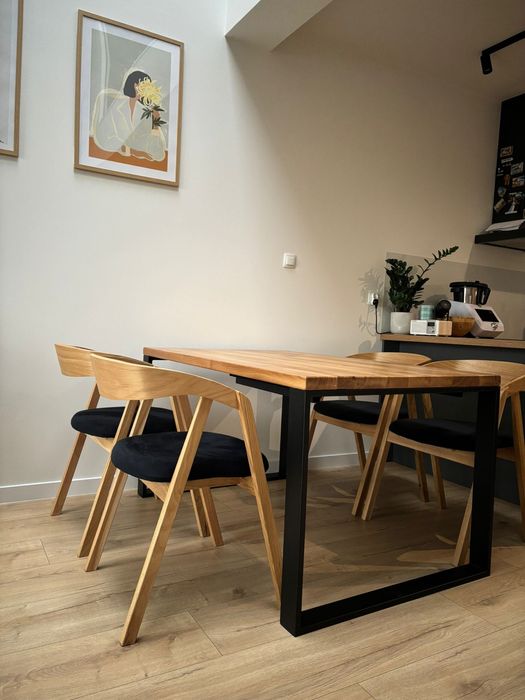 Stół dębowy 140x90cm + Krzesla Dębowe 4 szt