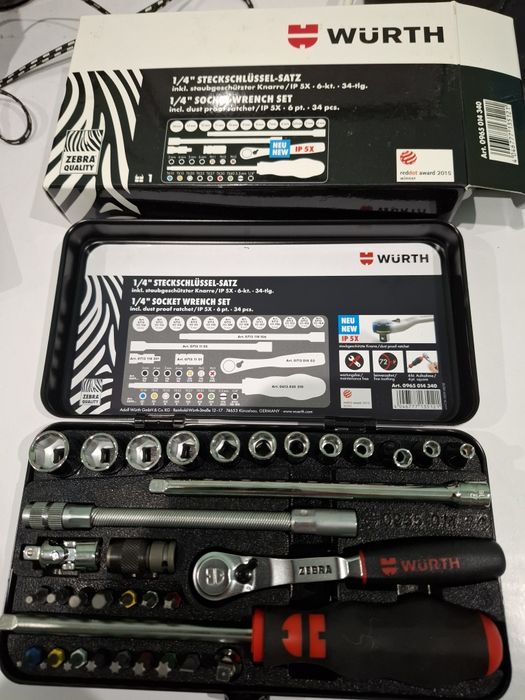 Zestaw kluczy nasadowych 1/4" Wurth