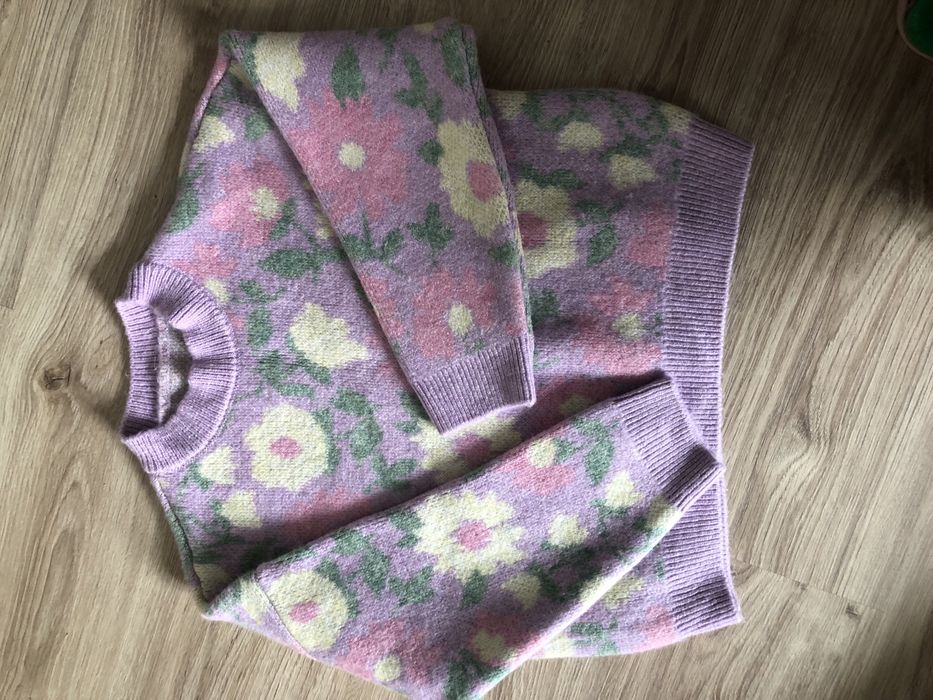 Zara Зимовий джемпер, рожевий, білий, квітковий принт