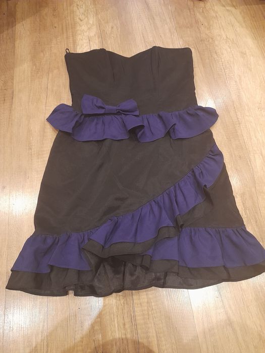 Sukienka River Island r. 40 czarno fioletowa