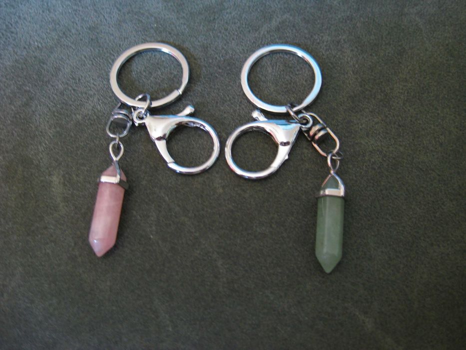 Porta Chaves Pedra Energia Rosa ou Verde NOVO