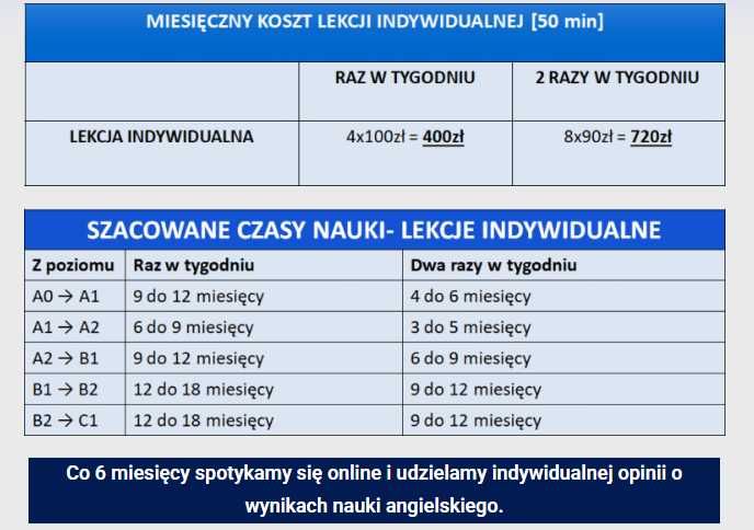 LEKCJA ANGIELSKIEGO 1:1 - Bez Umowy Online od 40zł