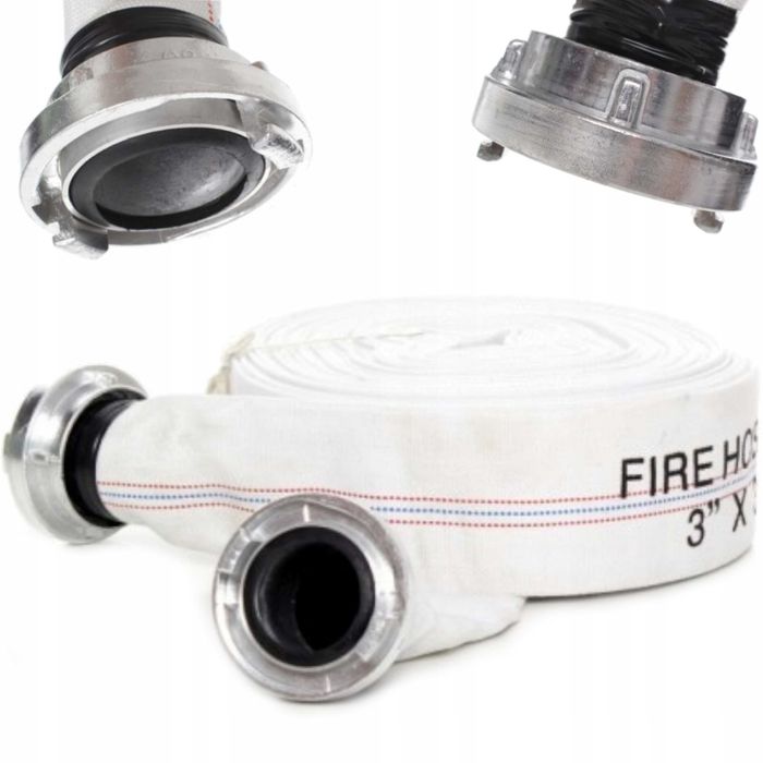 Wąż do wody parciany 3cal 20m wąż strażacki gumowany szybkozłączki