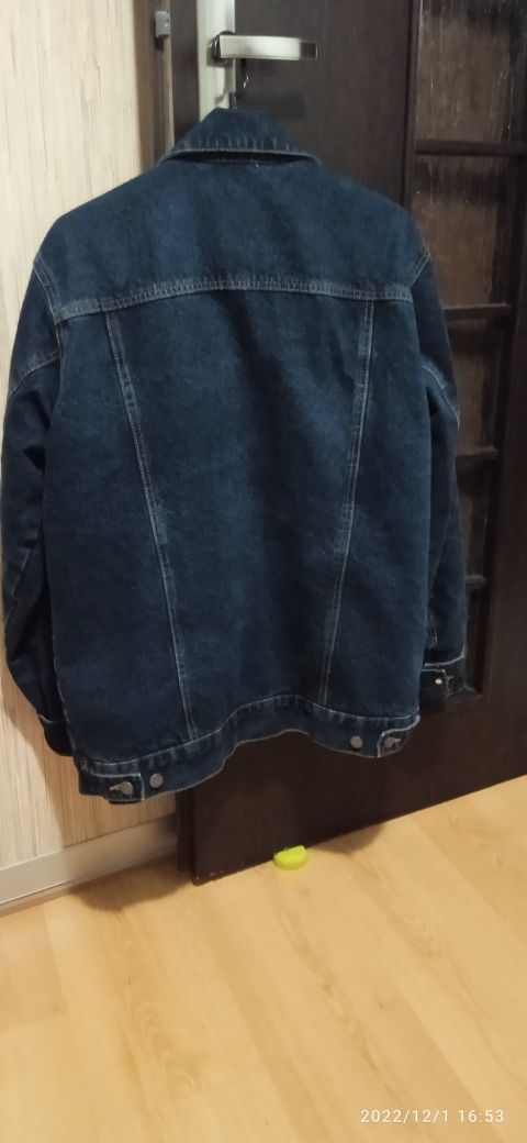 Kurtka męska jeansowa na kożuszku