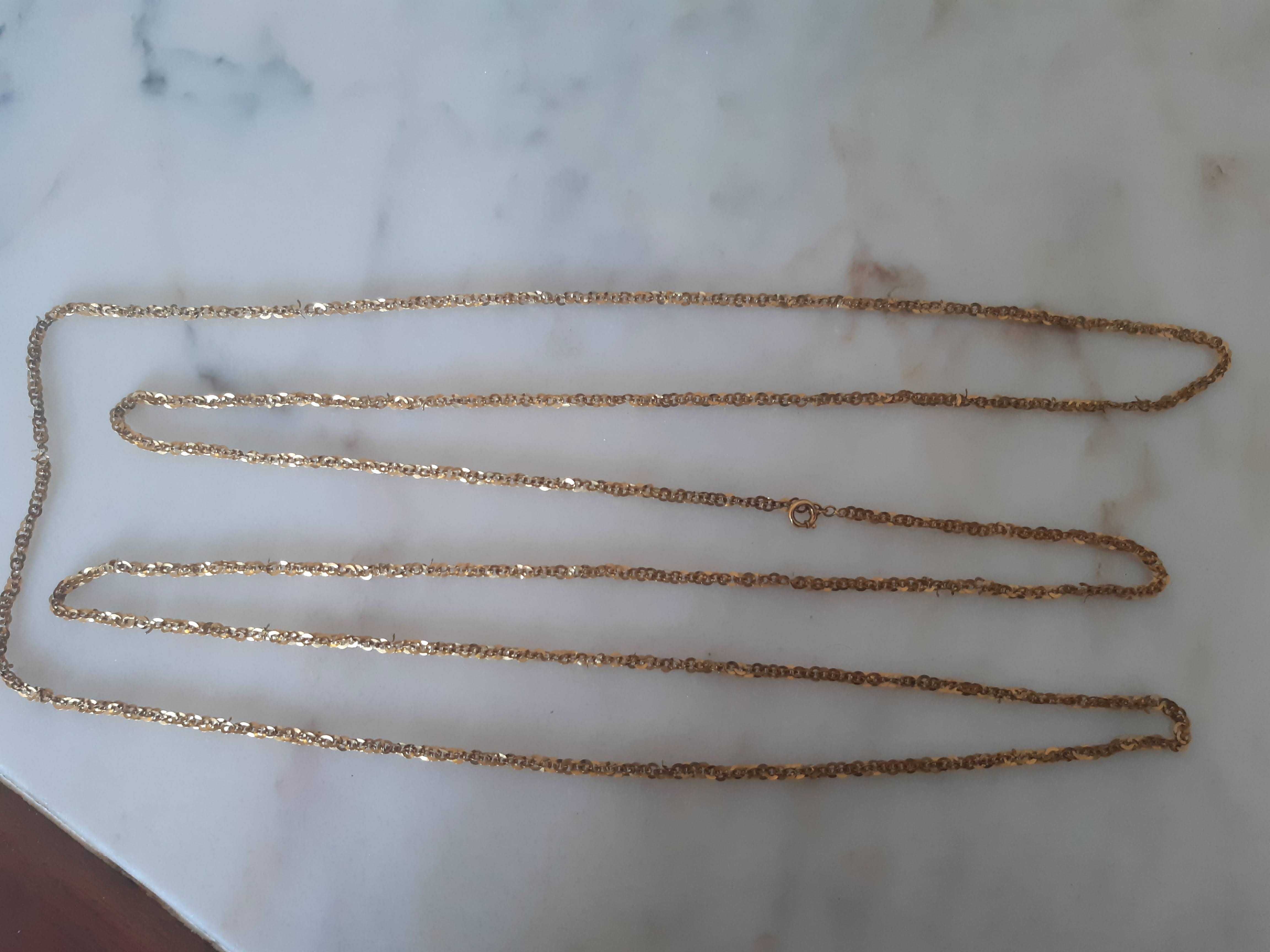 Colar antigo, anos 1910, ouro 19.2kt, 1metro e 92cm