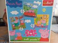 Auto jesień 3w1 Puzzle świnka peppa pig dużo elementów