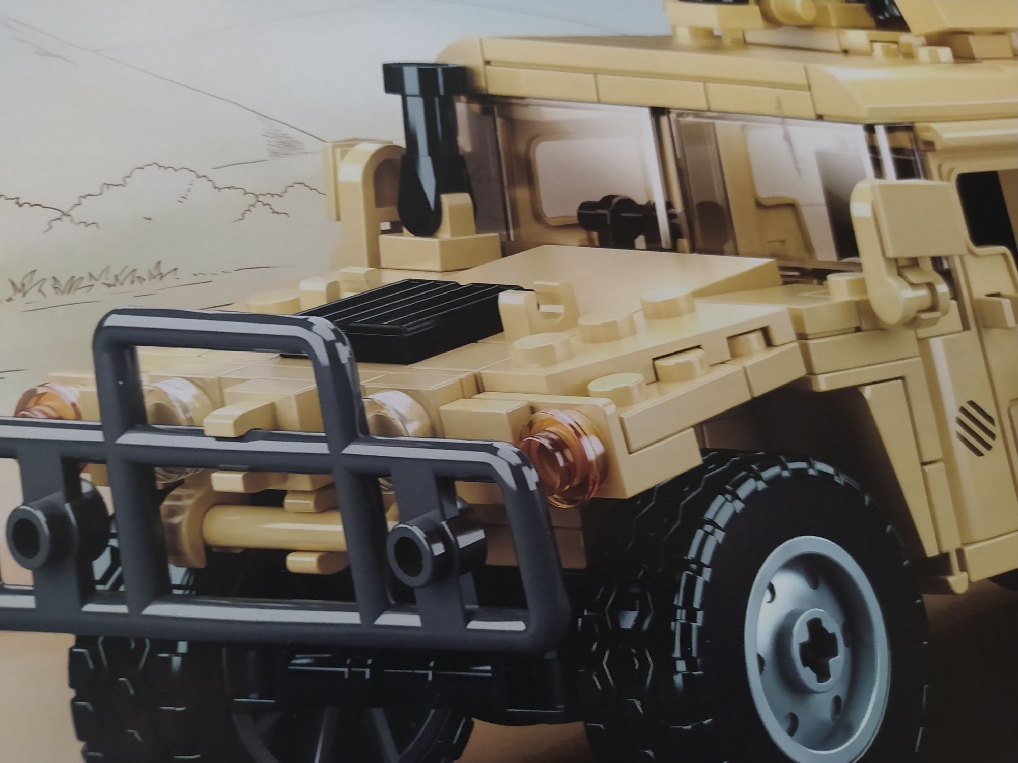 Klocki SLUBAN Modelbricks  pojazd wojskowy 265 El. Gazelo