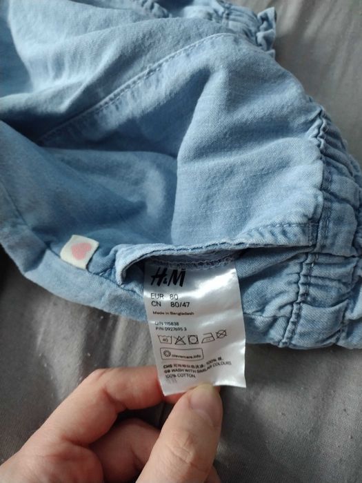 Spodnie niemowlęce jeansowe h&m 80