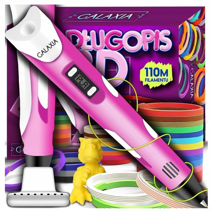 DŁUGOPIS 3D Dla Dzieci Zestaw DRUKARKA 3 D PEN Wkłady PLA 110 METRÓW