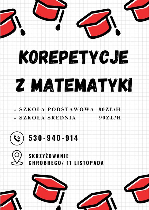 Korepetycje matematyka, zajęcia z matematyki w centrum przy Chrobrego