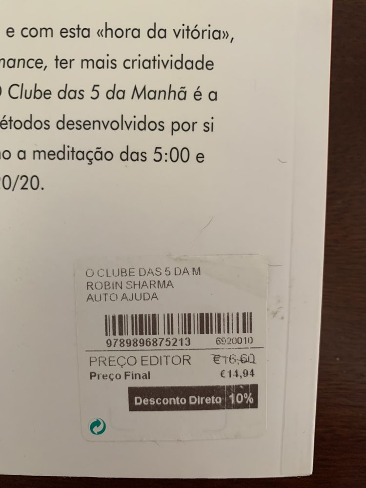 Livro “O clube das 5 da manhã”