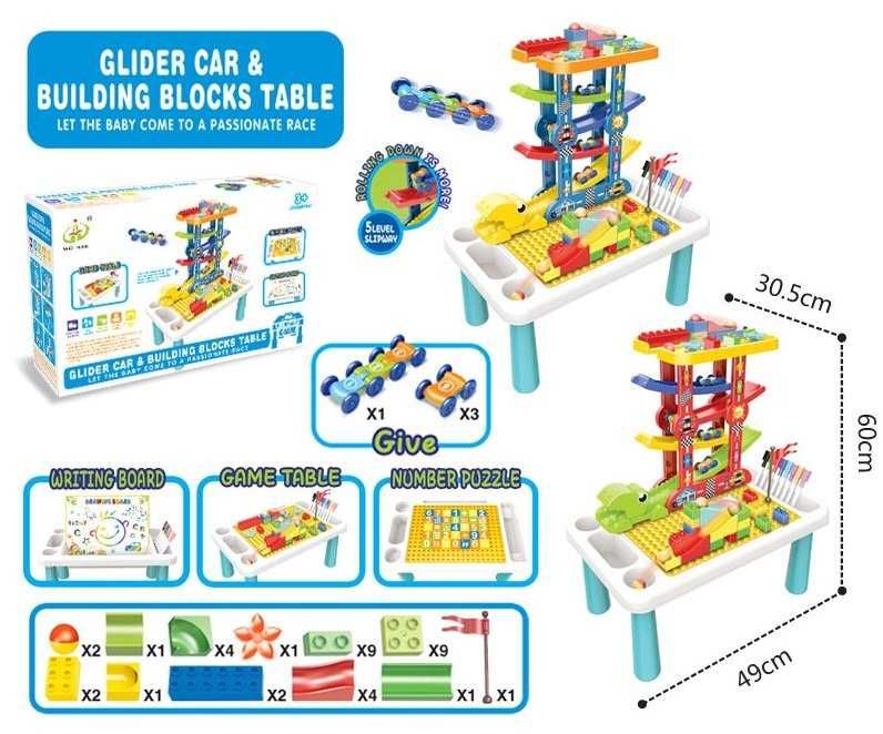 Гра Веселий трамплін-столик 4 в 1 конструктор машинки маркери 6848