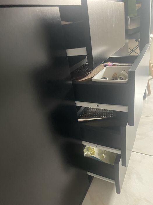 vidaXL Buffet com gaveta Preto 120 x 36 x 69 cm