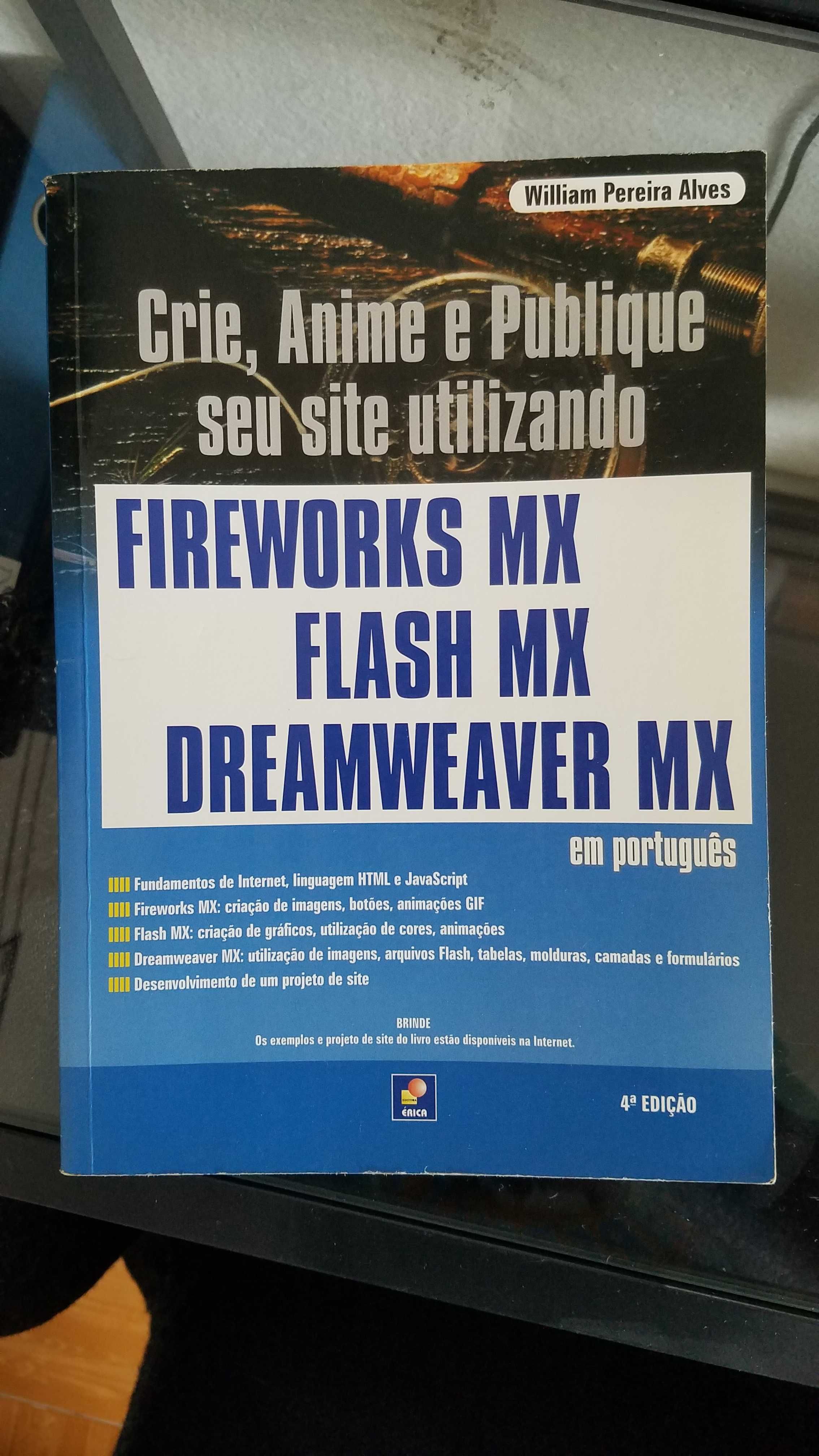 Livro - Fireworks MX, Flash MX, Dreamweaver MX - Crie, Anime