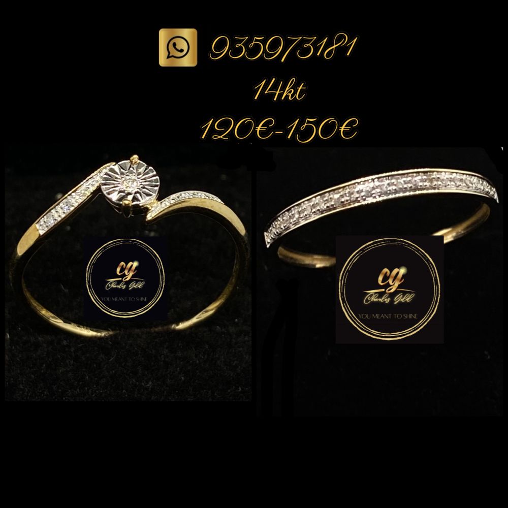 Ouro de 9kt e 14kt com diamantes de laboratorio ,m