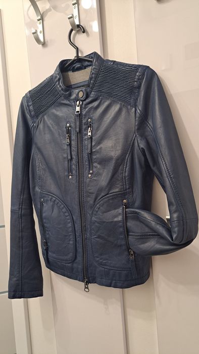 Kurtka skórzana damska, ramoneska,rozmiar 38, skóra owcza, podszewka b