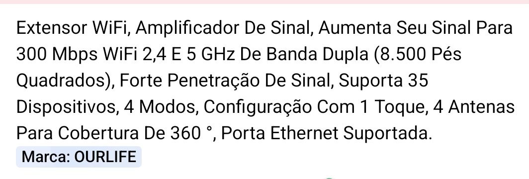 Amplificador de sinal Wi-Fi